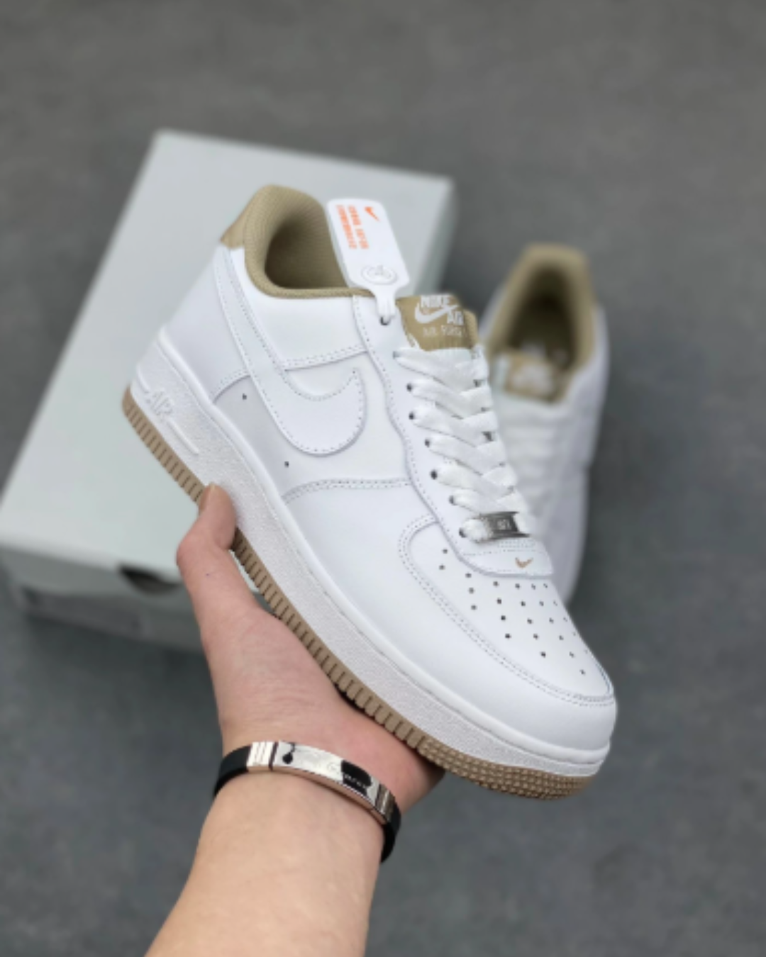Nike Air Force 1 Low – White & Soft Beige Essentials