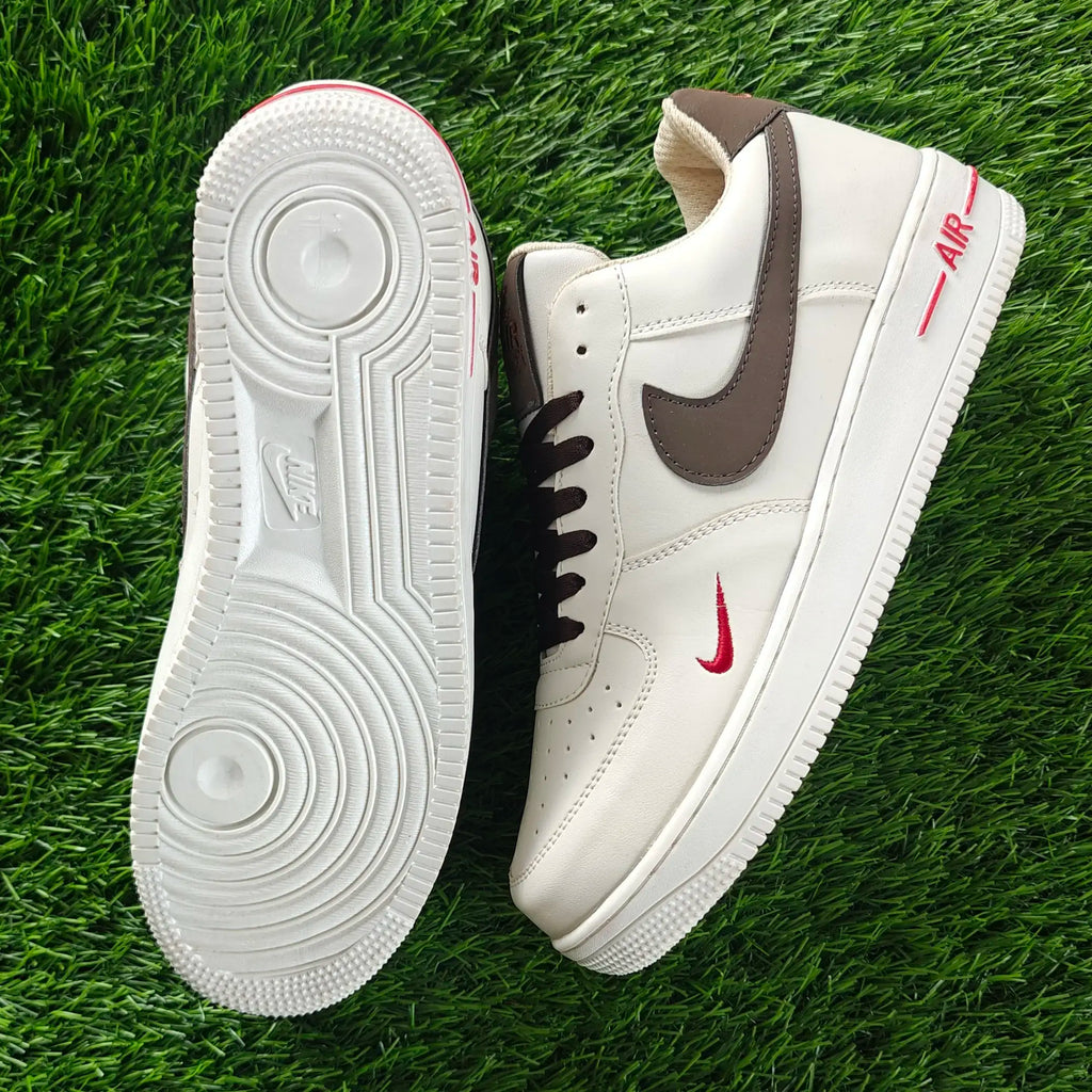 Nike Air Force 1 Low – Cream Brown & Red Accents
