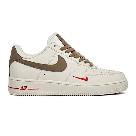 Nike Air Force 1 Low – Cream Brown & Red Accents