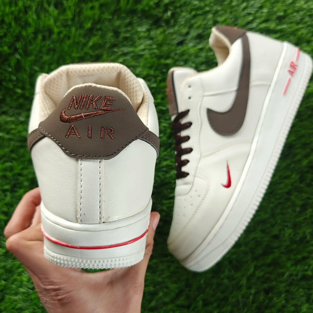 Nike Air Force 1 Low – Cream Brown & Red Accents